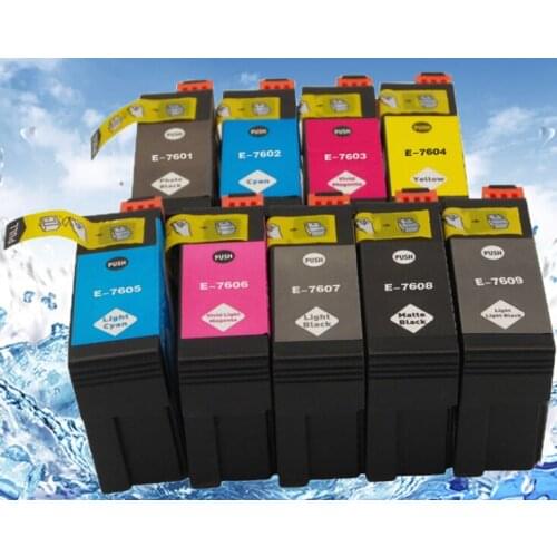 Full Ink 9 PCS Ink Cartridge T7601 T7602 T7603 T7604 T7605 T7606 T7607 T7608 T7609 Printer for Epson Surecolor P600 with chip