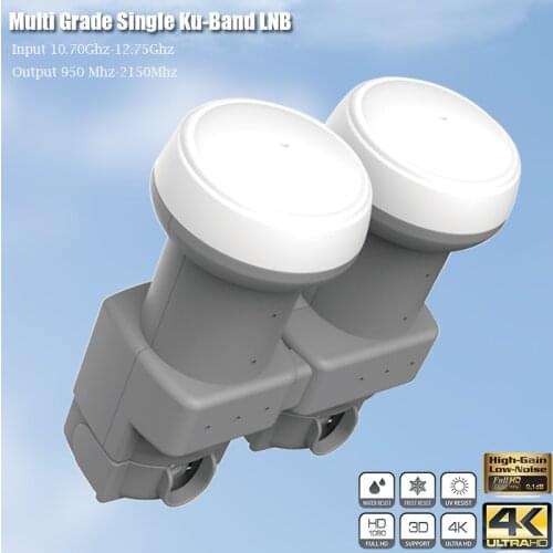 Multi Grade Universal LNB Dish TV Single KU Band LNB 4k Ultra HD High Gain Low Noise Single LNB Satellite TV Receiver