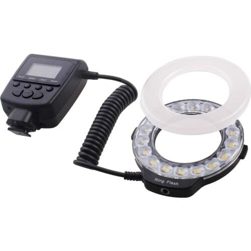 18pcs SMD LED Macro Ring Flash Light for Pentax Canon Nikon Sony Olympus Panasonic Speedlite LCD Display CRI 90 RF-600D 600D