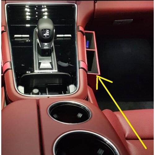 Red Inner Car Seat Seam Storage Box Holder 1pcs for Porsche Panamera 2017-2018 right passenger side
