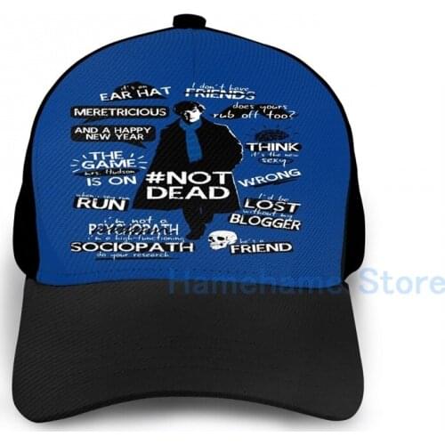 Fashion Sherlock quotes Basketball Cap men women Graphic print black Unisex adult hat