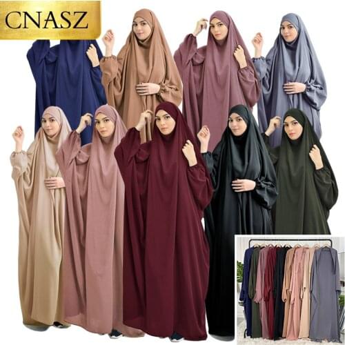 Middle East Fashion Islamic Long Dress Prayer Clothes Women Half Niqab Hijab Muslim Abaya Khimar set Ramadan Dubai Robe Moroccan