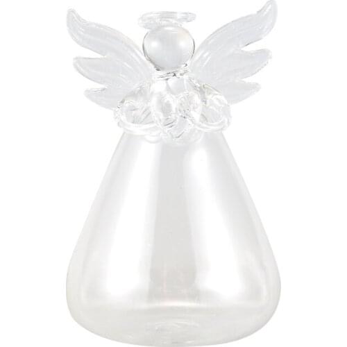 Set of 4 Cute Clear Glass Angel Shape Flower Plant Hanging Vase Wedding Decor CNIM Hot
