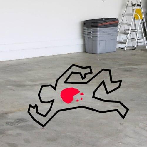 Chalk Outline Of Dead Body Crime Scene CSI Wall Sticker Bedroom Living Room Movie Wall Decal Kids Room Vinyl Home Decor