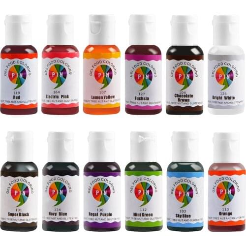 12Color 21g Food Color Icing Colors Gel-Based Edible Color Pigment For Baking Cake Pastry Fondant Macaron Cream Home and Bakery