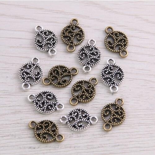 40PCS 11x17MM Antique bronze Zinc Alloy Modeling Charms Connect Charms Diy Jewelry Findings Accessories wholesale