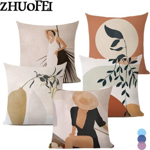 Simple abstract pillowcase geometric peach skin cushion cover for Living Room Sofa Car modern Nordic style pillow case 45x45cm