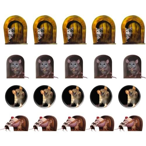 Realistic Mouse Hole Wall Stickers Kids Room Kitchen Bedroom Baseboard Home Decoration 3d Vinyl Decals Diy Rat Animal Mural Art