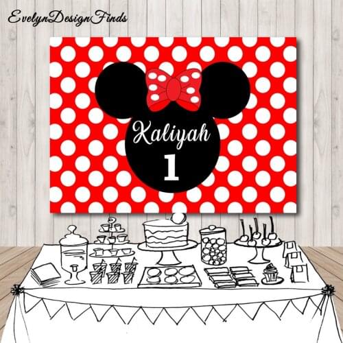 Sensfun Cartoon Pink Girl Birthday Party Backdrops Princess Mouse Photographic Background Photo Studio Props Photocall Banner