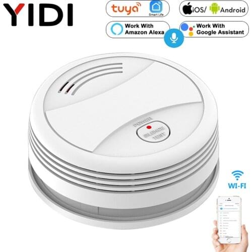 Wifi Smart Smoke Detector Independent Voice Tuya Fire Alarm Smoke Sensor Home Security System Rookmelder Fire Protection Alexa