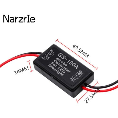 Universal 1Pcs GS-100A Brake Lights Strobe Controller LED Tail Light Controller Box with Fast and Slow Flash Warning Function
