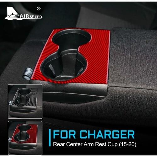 Carbon Fiber for Dodge Charger 2015 2016 2017 2018 2019 2020 Accessories Interior Trim Rear Center Armrest Cup Holder Sticker