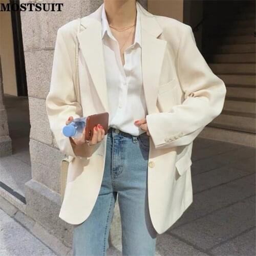 Chic Stylish Solid Women Suit Blazer Autumn Full Sleeve Notched Collar Single Breasted Tops Jacket Fashion Workwear Female Suit