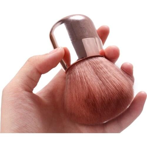 1Pc Nail Powder Dust Remover Brush For Acrylic & UV Nail Gel And Makeup Powder Blush Brushes Manicure Rose Gold Handle Brush