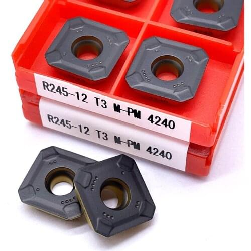 10PCS R245 12T3M PM 4240 Internal Machining Tool Milling Cutter Cutting Tool Carbide Turning Insert Metal Turning Tool