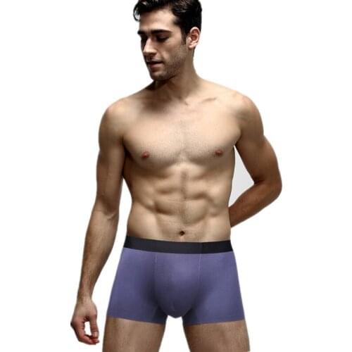 2pcs Men Panties Shorts Soft Underpants Male Underwear Comfortable Sexy Boyshort Solid P1021