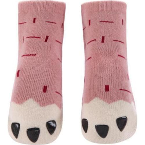 Cheap stuff Rubber Anti Slip Boy Girl Cartoon Paw Terry Thickening Kids Toddlers Winter Infant Newborn Cotton Baby Socks