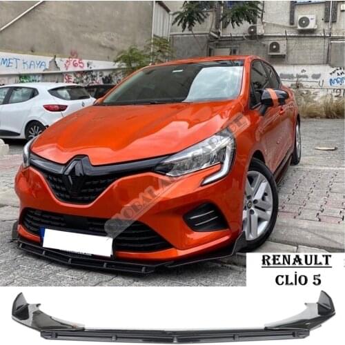 For Renault Clıo 5 Front Bumper Attachment Lip 2019-2021 Piano Glossy Black Splitter Diffuser Universal Spoiler Bumper