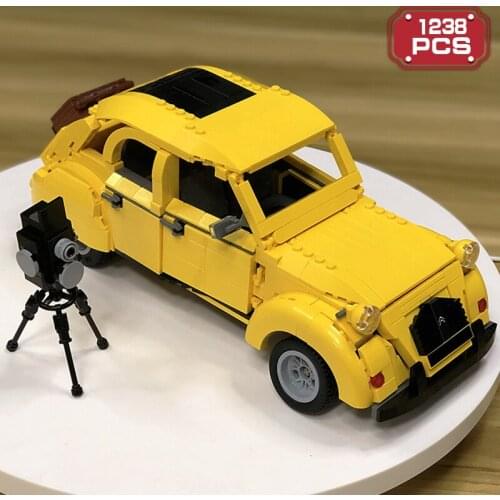 High-Tech Super Famous Classic Car Building Block Kit Retro Car Model Bricks Construction Toy For Boys Friends Birthday Gifts