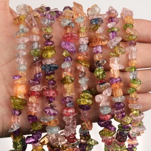 Beautiful 5~8mm Colorful Crystal Popcorn Natural Irregular Gravel Beads Semi Precious Stone Beads Spacer Loose Beads Diy 80cm