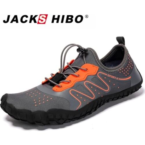 JACKSHIBO Sneakers Men Water Shoes Summer Outdoor Aqua Shoes Beach Breathable Barefoot Shoes Fishing Swimming Sport Shoes