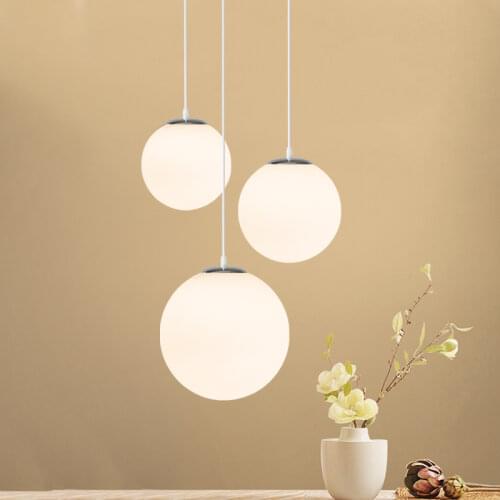 Bulb freely Modern minimalist Creative Spherical Glass Lighting Milky White Ball Pendant Lamp