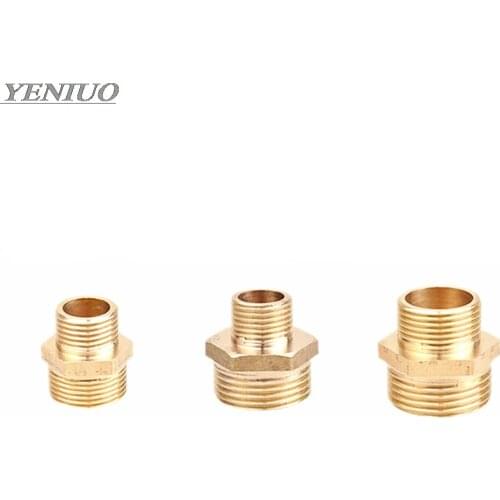 Brass Tube Pneumatic Fitting 1/8" 1/4" 3/8" 1/2" 3/4" 1" BSP Male X Male Change Hex Nipple Pipe Connector Adapter Coupler