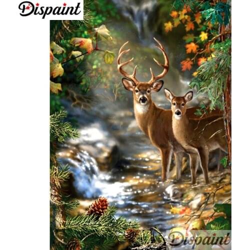 Dispaint Full Square/Round Drill 5D DIY Diamond Painting "Animal deer" Embroidery Cross Stitch 3D Home Decor A10624