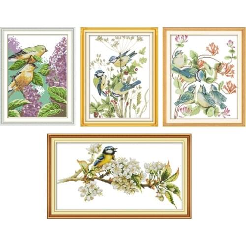 Joy sunday the Birds Series Cross stitch kits DMC Needlework Embroidery Cross-Stitch DIY Handwork Fabric 14CT and 11CT