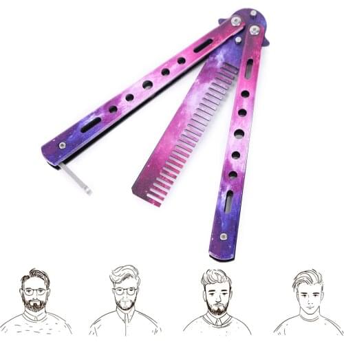 Stainless Steel Cutter Practice Butterfly Training Cutter Folding Cutter For Outdoor Camping Dull Tool Cepillo Pelo Comb Barber