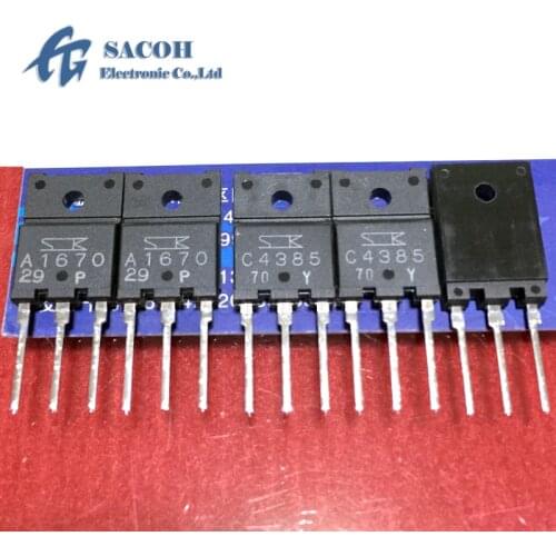 Free shipping 10Pairs 2SA1670 A1670 + 2SC4385 C4385 or 2SA1671 + 2SC4386 TO-3PF NPN + PNP Transistor for Audio Amplifier