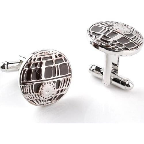One pair popular round globe French style mens shirt cuff links xyc142