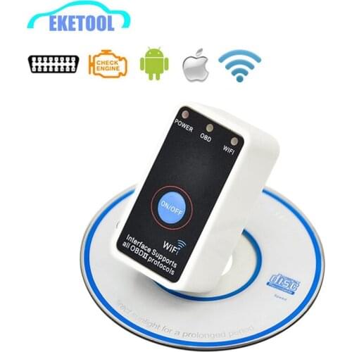Supports All OBD2 Protocols WIFI ELM327 With Power Switch ON/OFF Works iOS/Android ELM 327 Wi-Fi V1.5 New OBDii Scanner