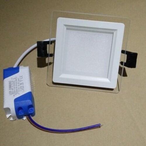 Dimmable 6W 12W 18W LED Ceiling Recessed Downlight Square Acrylic Panel Light For Foyer Kitchen Dinning Room Hotel