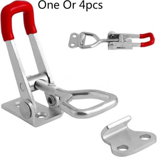 Adjustable Toolbox Case Metal Toggle Latch Catch Clasp Length Silver+Red