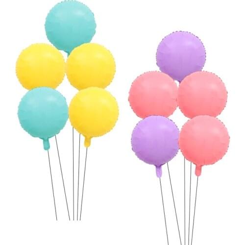 Happy Birthday Macaron Round Balloon 5pcs 18inch Foil Helium Balloon Wedding Baby Shower Birthday Party Decoration Supplies