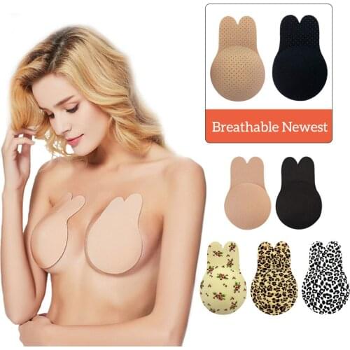 Women Self Adhesive Push Up Bra Silicone Nipple Cover 1 Pair Stickers Women Underwear Invisible Bra Strapless Blackless Bralette