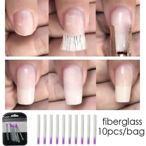 10pcs Nail Art Fiberglass For UV Gel DIY Nail Form Fibernails Acrylic Nail Extension Tips Fiber Glass Nails Building Manicure To