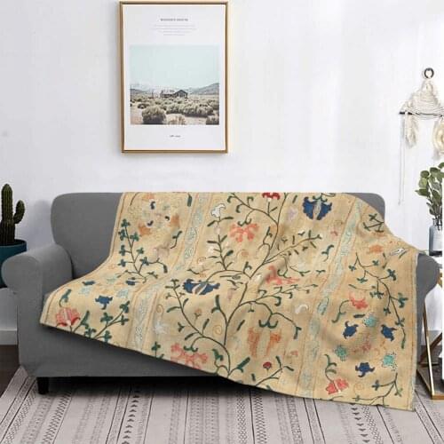 Uzbekistan Suzani Nim Embroidery Print Throw Blanket Quran Bed Covers Rug Covers Of Comforter Bed Throw