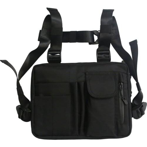 Female Hip-hop Tactical Street Fashion Features Gray Army Green Chest Bag Mens Adjustable Pocket Sports Vest Bags 135