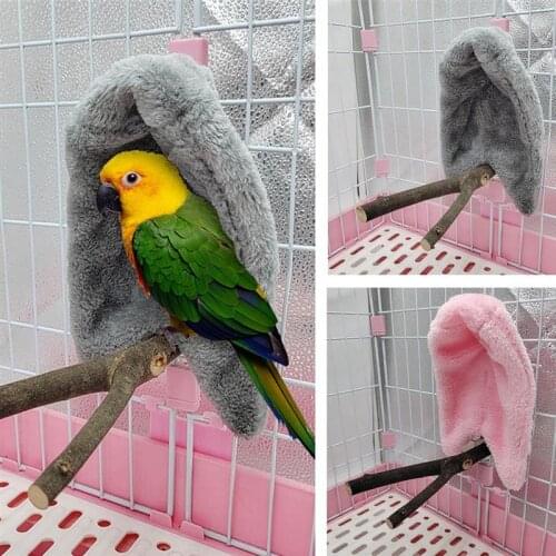 1 Pcs Soft Plush Bird Hammock Winter Windproof Bird Parrot Cage Hanging Bed Parakeet Cave Hideout Tent Pet Birds Nest Supplies