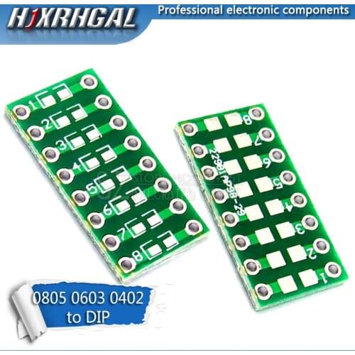 10pcs 0805 0603 0402 to DIP PCB Transfer Board DIP Pin Board Pitch Adapter keysets hjxrhgal