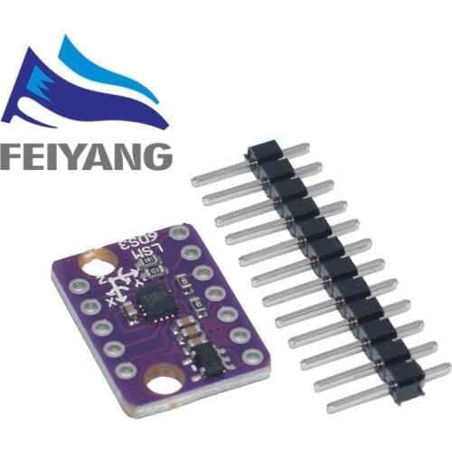 10PCS GY-LSM6DS3 Accelerometer Gyro Embedded Digital Temperature Sensor Board SPI IIC I2C Interface Breakout Module LSM6DS3