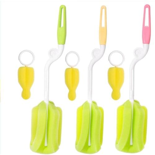 2Pcs/Lot 360 Degrees Rotating Sponge Feeding Cup Straw Cleaner Care Baby Sterilizati Baby Bottle Brush Set Cleaning Brush Tool