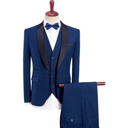 2021 classic Mens Suits Groom Wear Tuxedos 3-Piece Wedding Suits Slim Fit Groomsmen Best Man Suit For Men (Jacket+Pant +Vest)