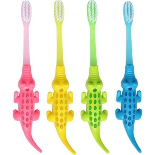 4pcs/lot Kids Cartoon Crocodile Toothbrush Children Soft Bristle Tooth Mouth Clean Oral Care Teeth Whitening Tooth Brush