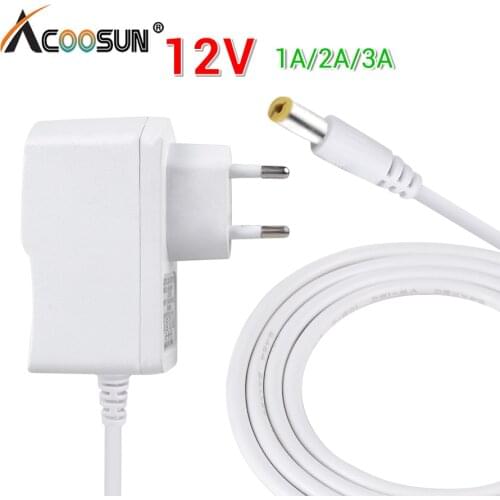Power Adapter AC 110V 220V To DC 12V 12 Volt Real Electric Current 1A 2A 3A Universal Power Supply Charger Charger EU US Plug