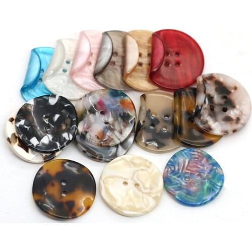 4 Hole Irregular Buttons Acetic Acid Resin Charms for Clothing Jacket Coat Button Decorative DIY Earrings Making Accessories 2PC