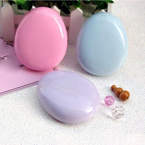 New Design Lovely ABS Egg-shaped Smooth Surface with Mirror Contact Lens Case for Kit Holder Lenses Container Box