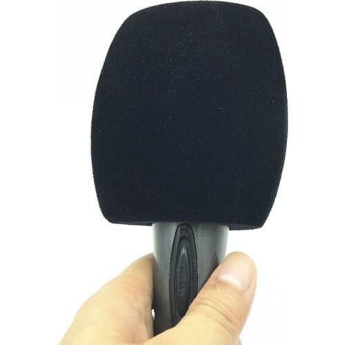 Black Triangle Flocked Foam Reporter-Style Windscreen Microphone Cover for Handheld Mics windshield Inside Diameter: 4 CM(1.57)